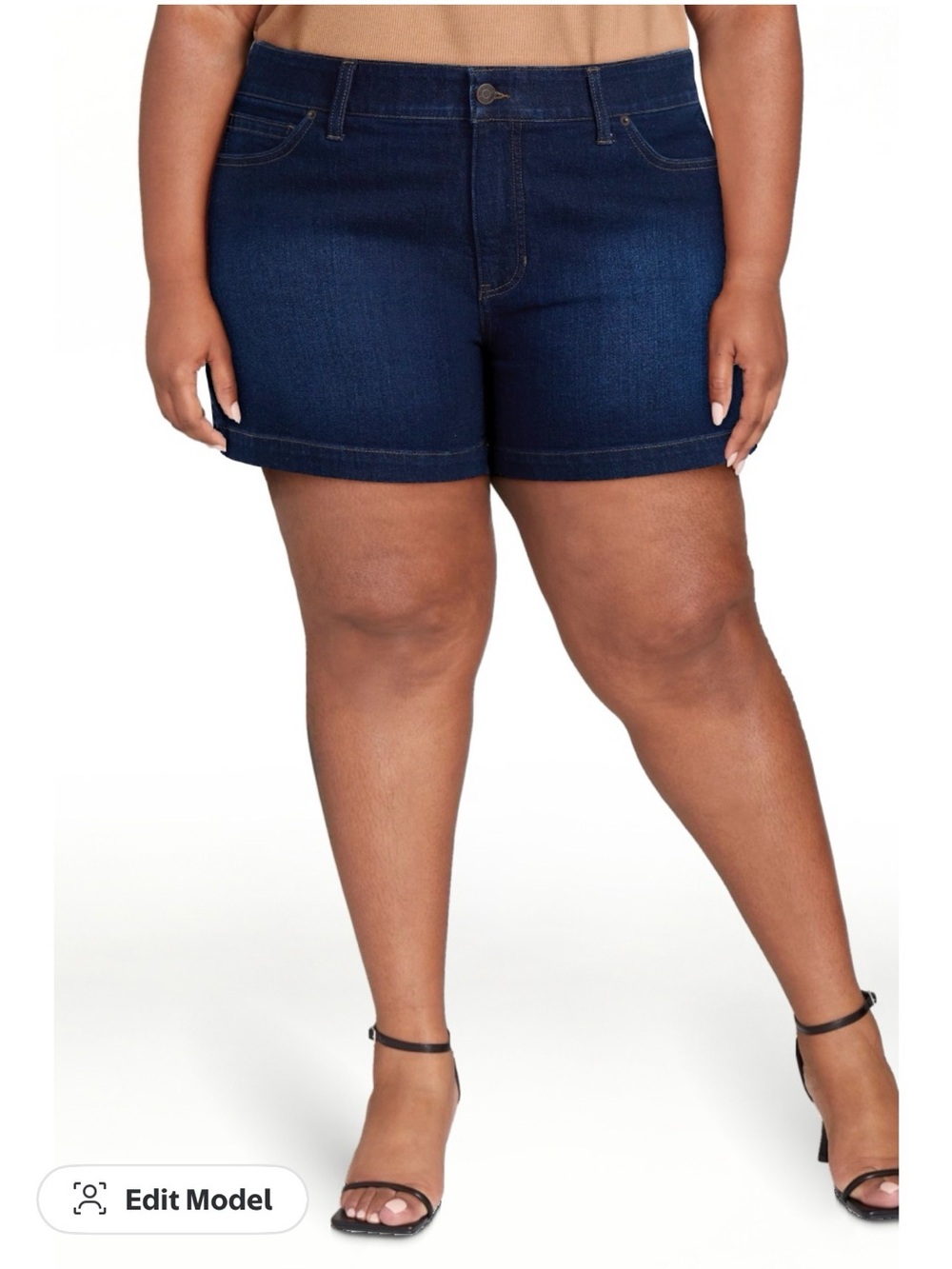 Women's Dark Wash Shorts Terra & Sky A-Line NWT-size 26W -5 in inseam